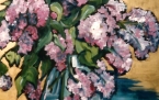 fliederstrauss, acryl lwd, 60x50cm, bouquet de lilas, huile sur toile